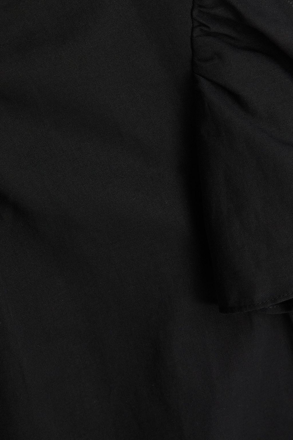 FRAME Gathered cotton-voile blouse
