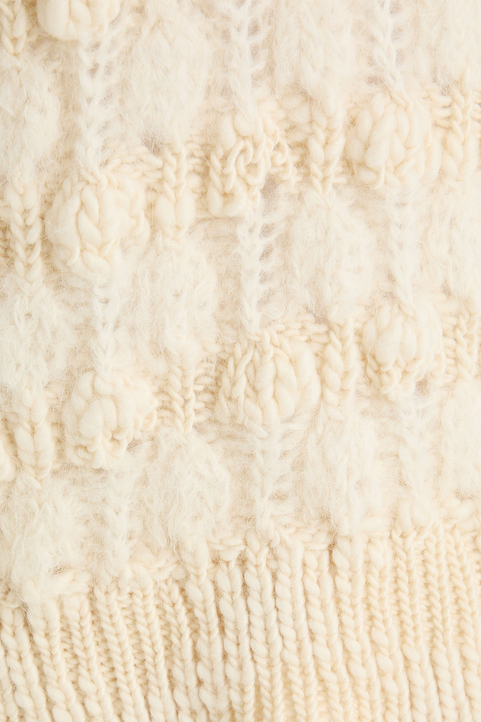 Frame Denim Popcorn Stripe Alpaca-blend Sweater In White