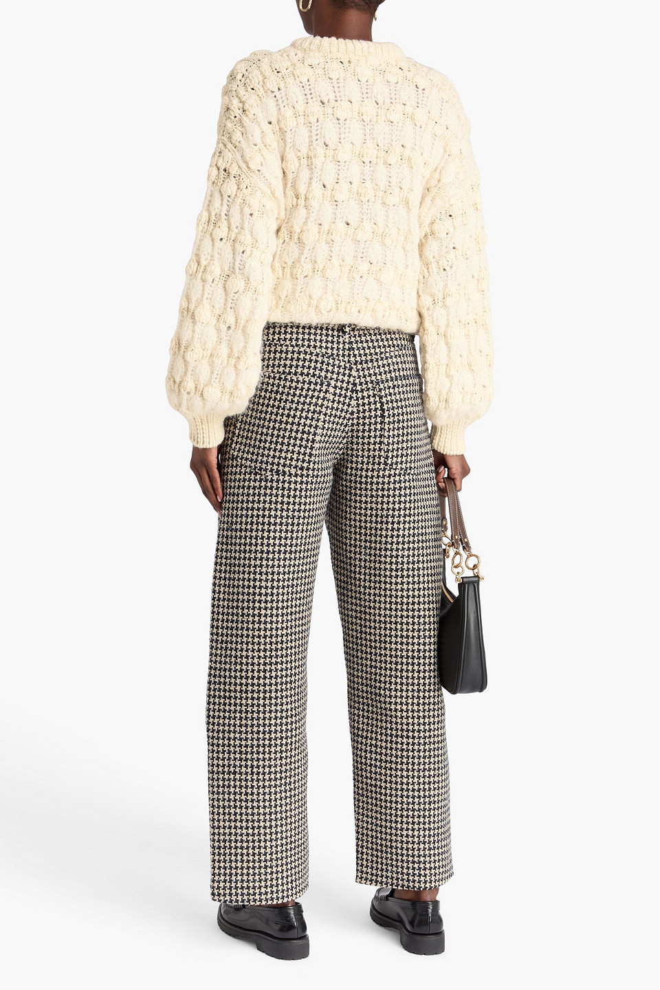Frame Denim Popcorn Stripe Alpaca-blend Sweater In White
