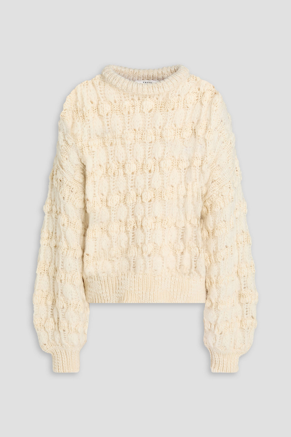 frame - striped wool-blend sweater - white - m