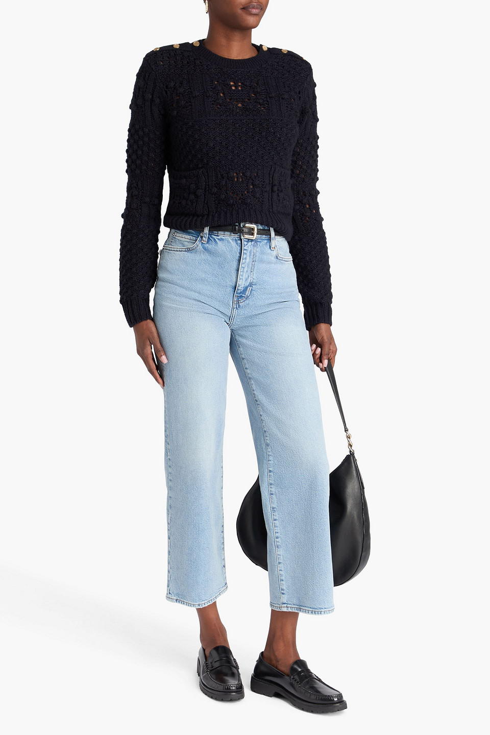  Frame - Strickpullover In Häkeloptik - Blau - Xs 