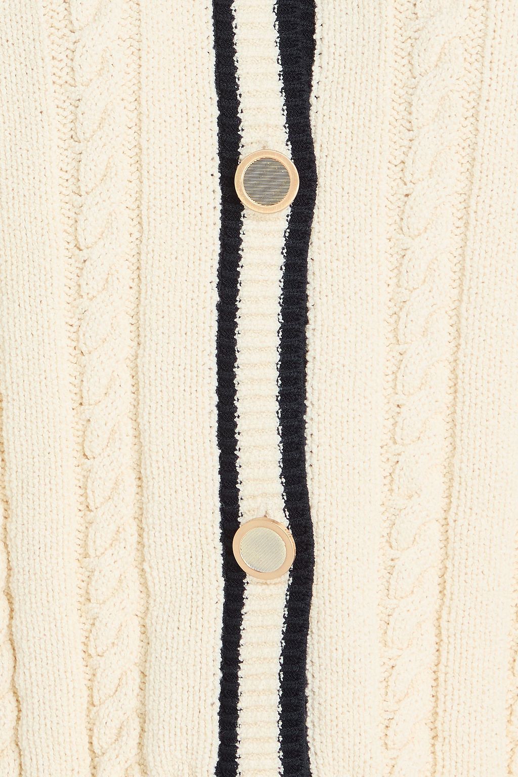 FRAME Cable-knit cotton-blend cardigan