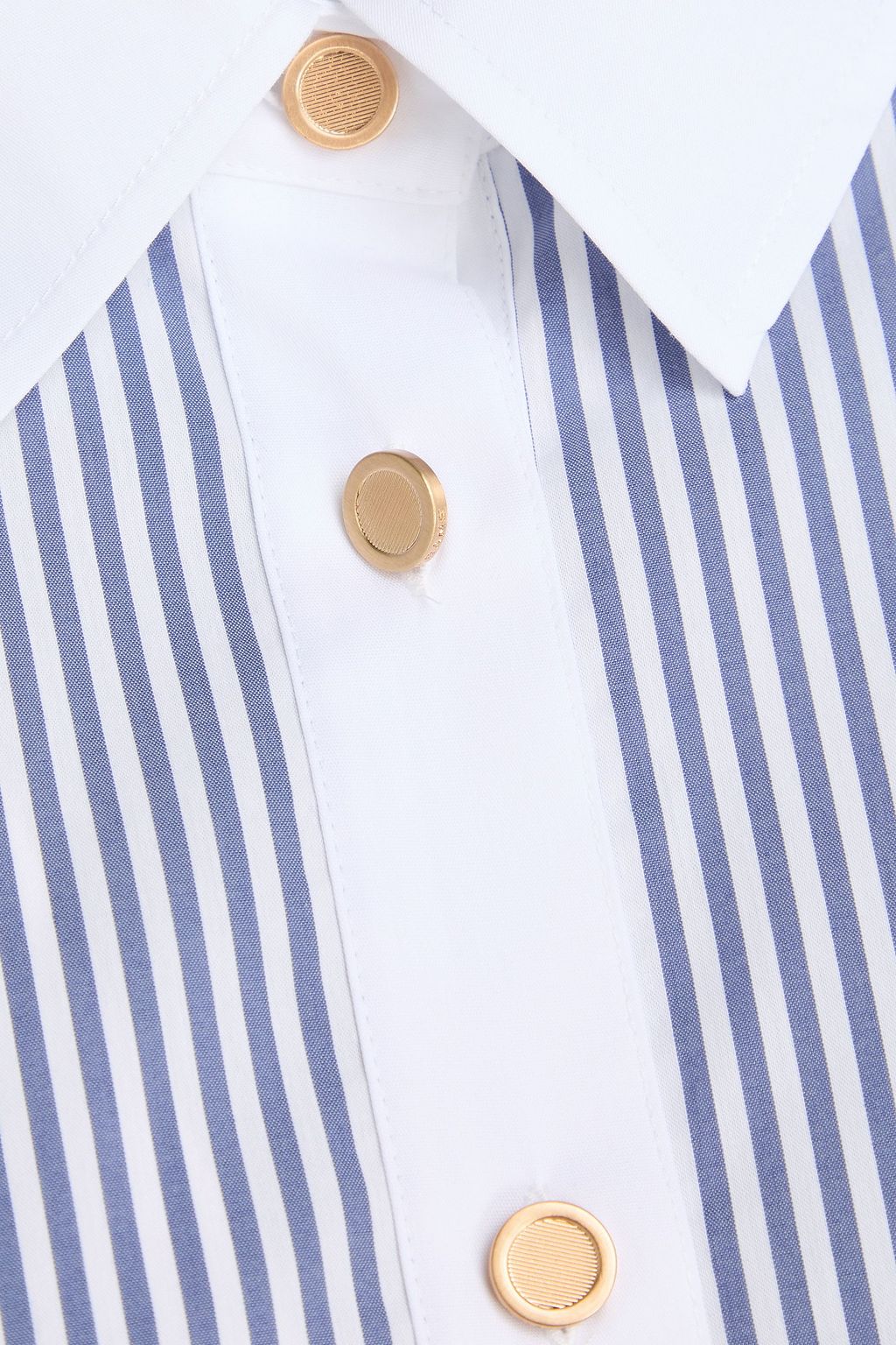 FRAME Striped cotton-blend chambray shirt