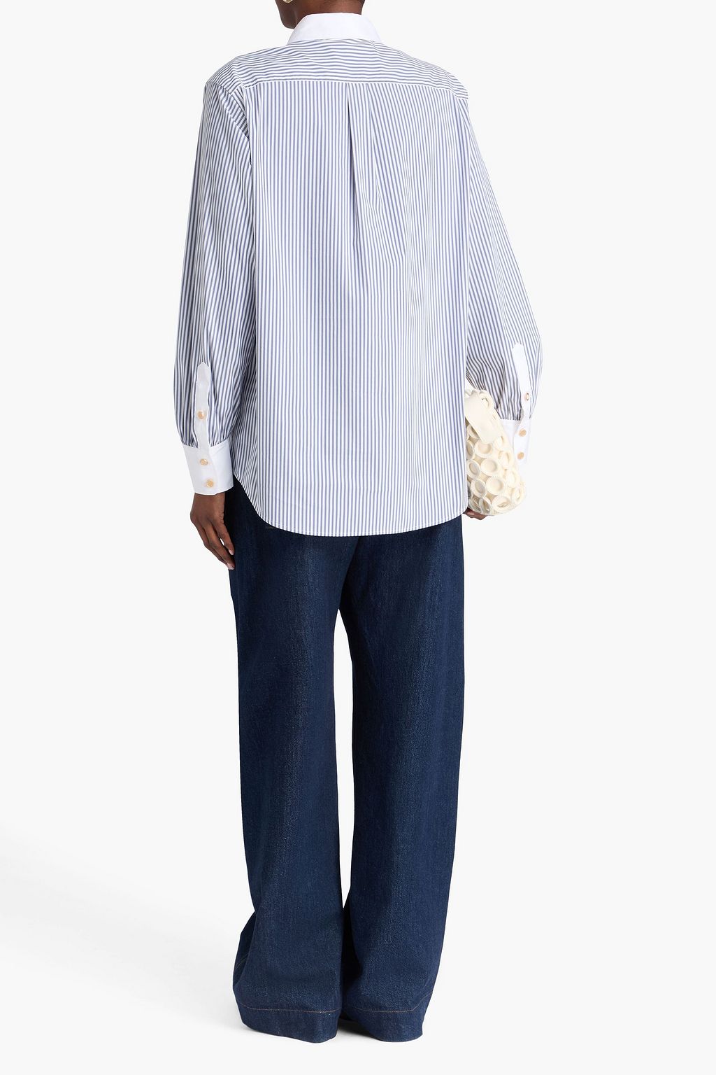 FRAME Striped cotton-blend chambray shirt