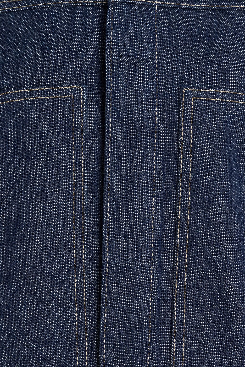 FRAME Jeansjacke mit Lederbesatz