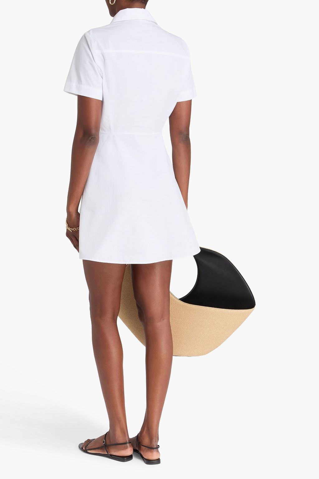 cotton shirt dress womens Donna Karan Women's Cotton Puff Sleeve Midi Shirt Dress in Kiwi main image 0