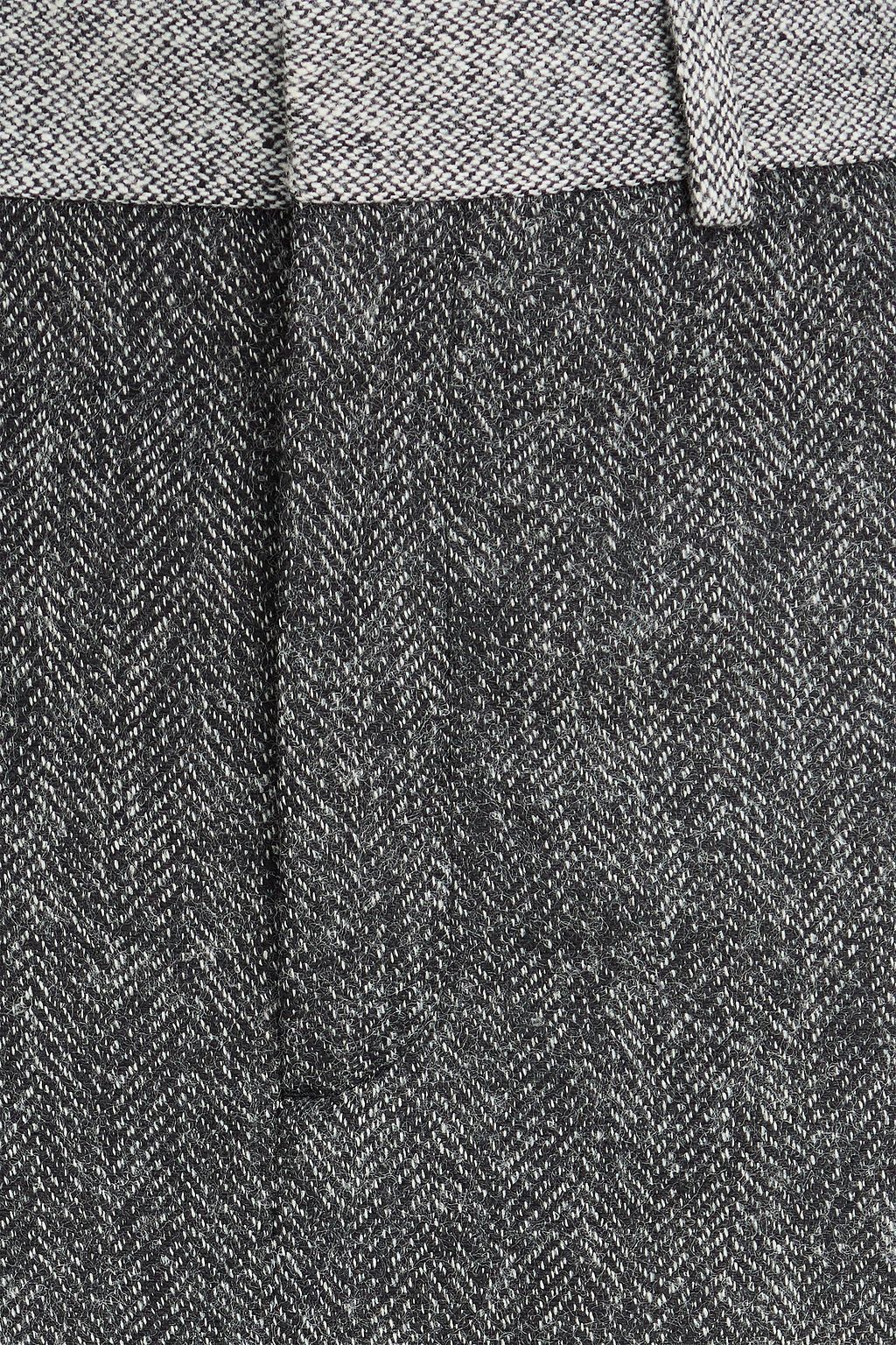 FRAME Minikleid aus Tweed aus einer Wollmischung mit Fischgratmuster