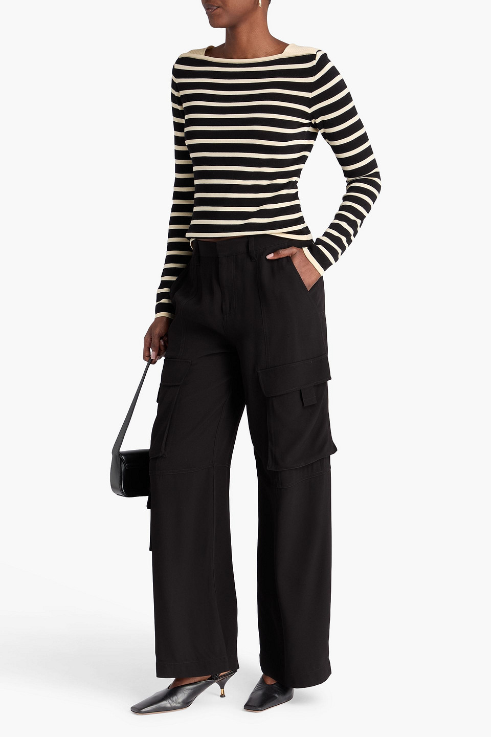  Frame - Crepe Cargo Pants - Black - Us 2 