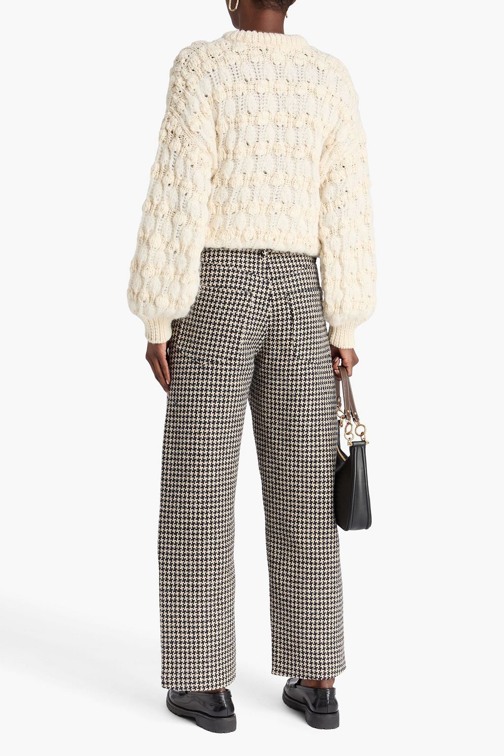 FRAME Houndstooth tweed tapered pants