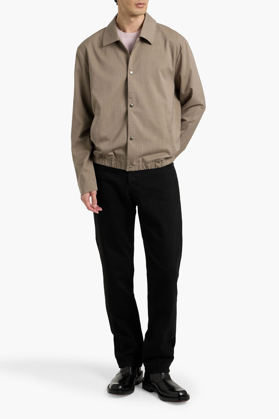 Paige Mchenry Herringbone Tweed Jacket In Gold