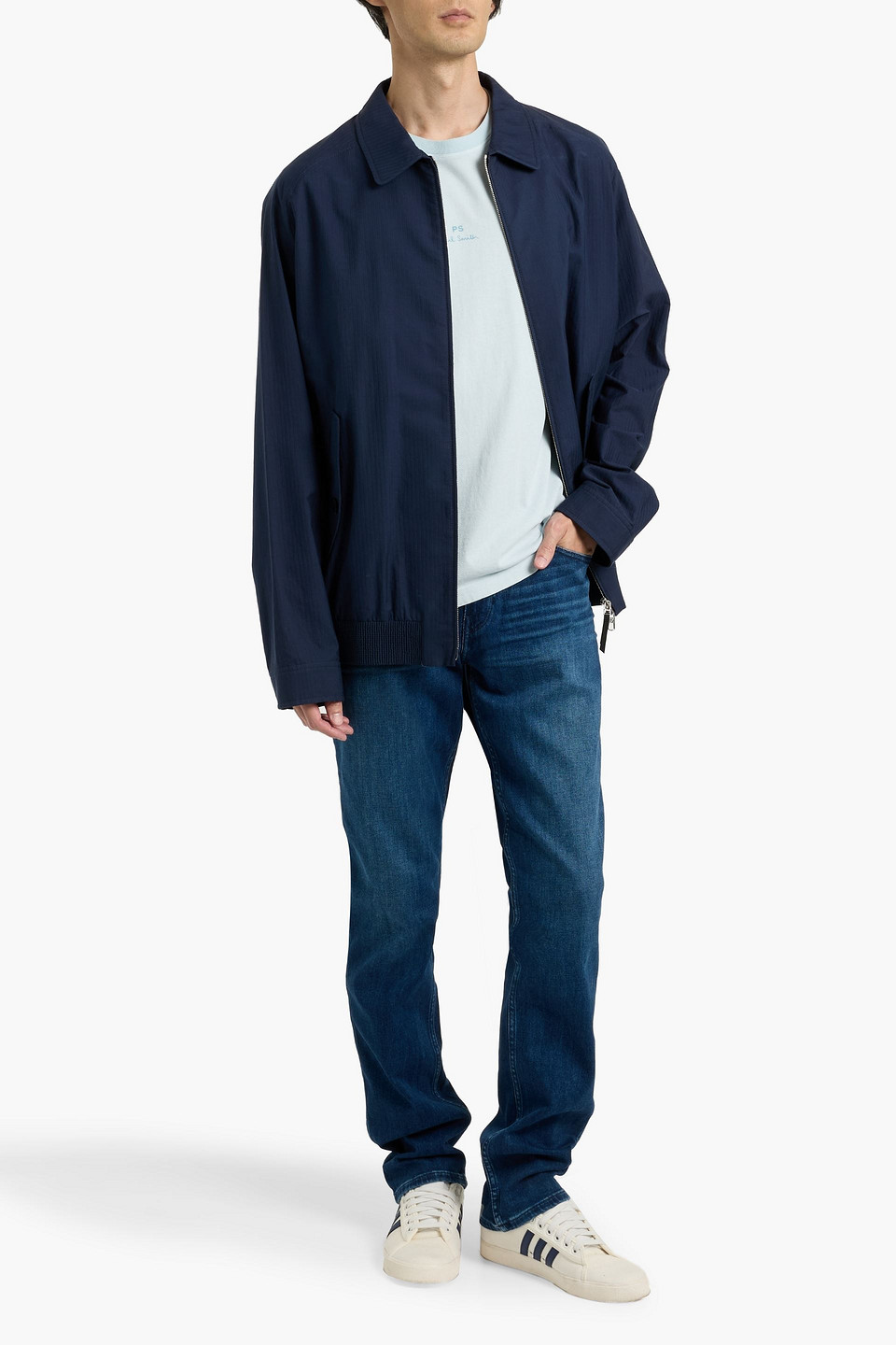 Paige Federal Slim-fit Whiskered Denim Jeans In Blue