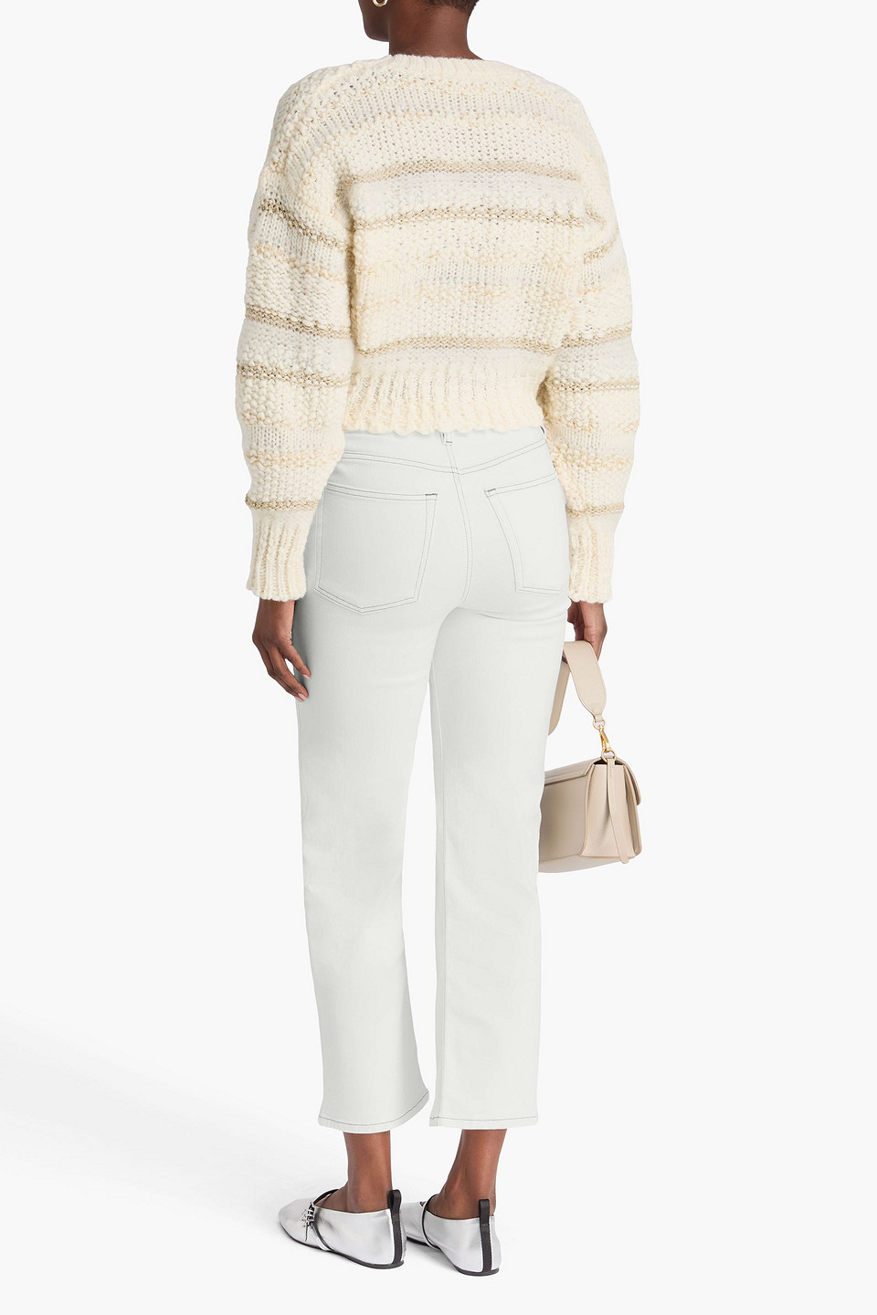 Frame Denim Trousers With Contrast Stitching In White