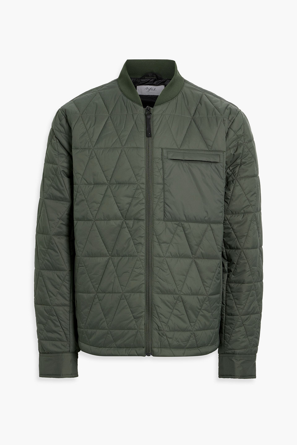 Aztech Mountain Corkscrew Quilted Padded Shell Jacket In Green