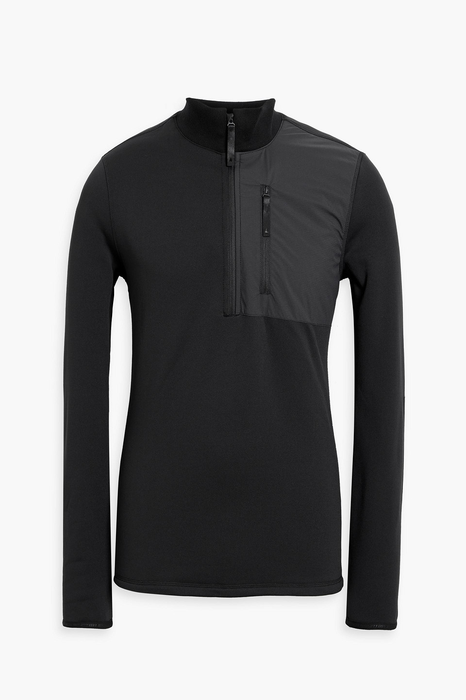 Aztech Mountain Performance Ripstop-paneled Fleece Half-zip Base Layer In Black