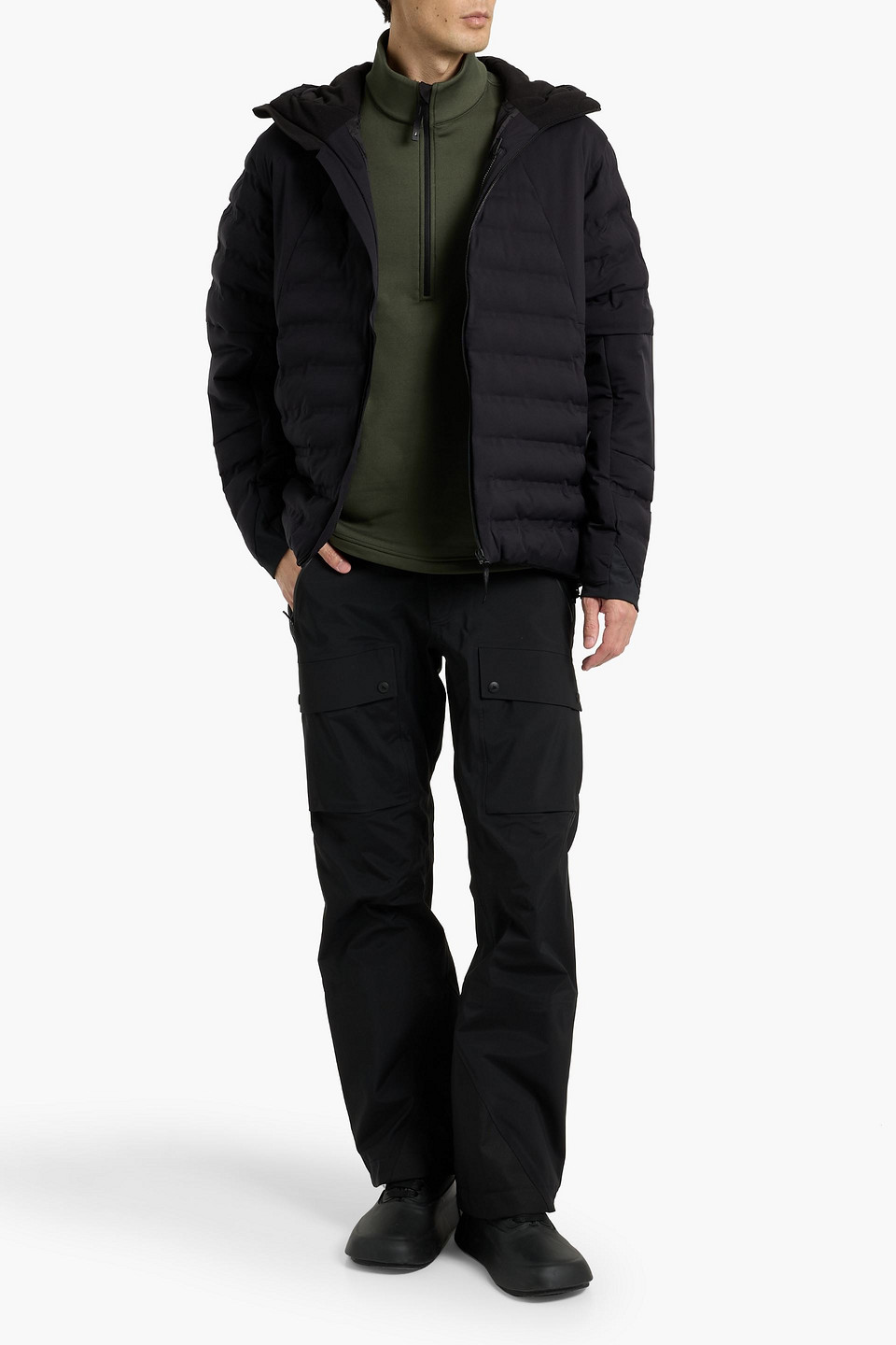 Aztech Mountain Ozone Quilted Fleece Midlayer Jacket In Black