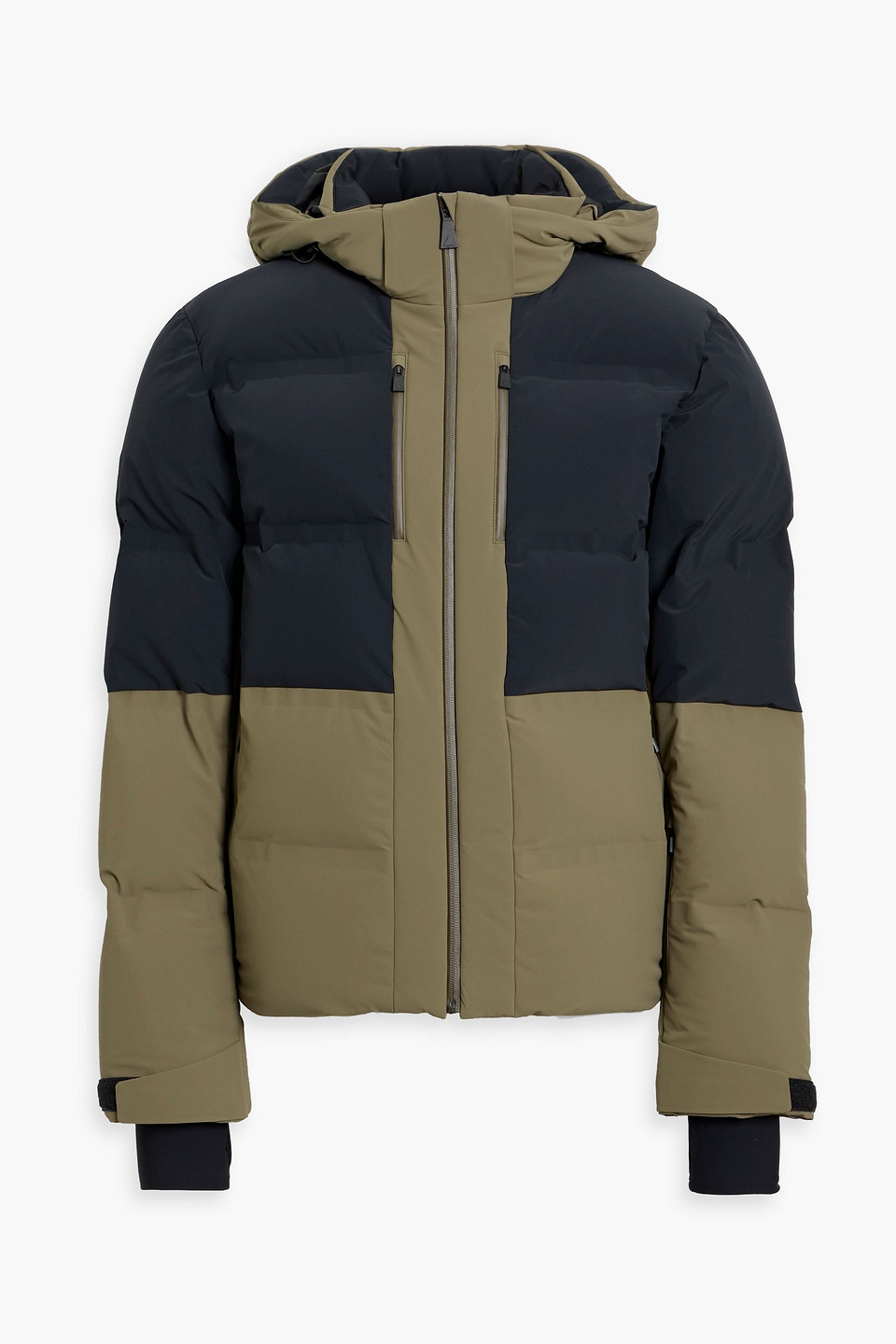 Aztech Mountain Super Nuke Two-tone Quilted Down Ski Jacket In Brown