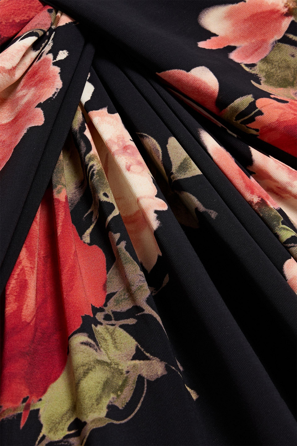 Magda Butrym Cutout Floral-print Stretch-jersey Mini Dress In Black