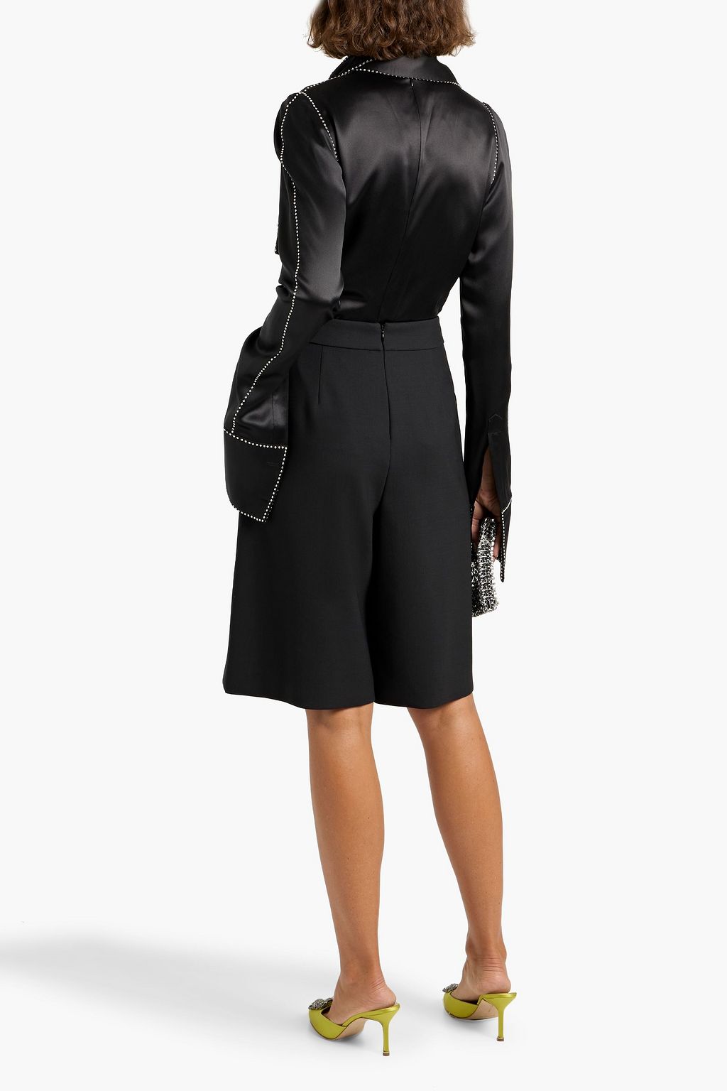 CAROLINA HERRERA Grain de poudre wool shorts