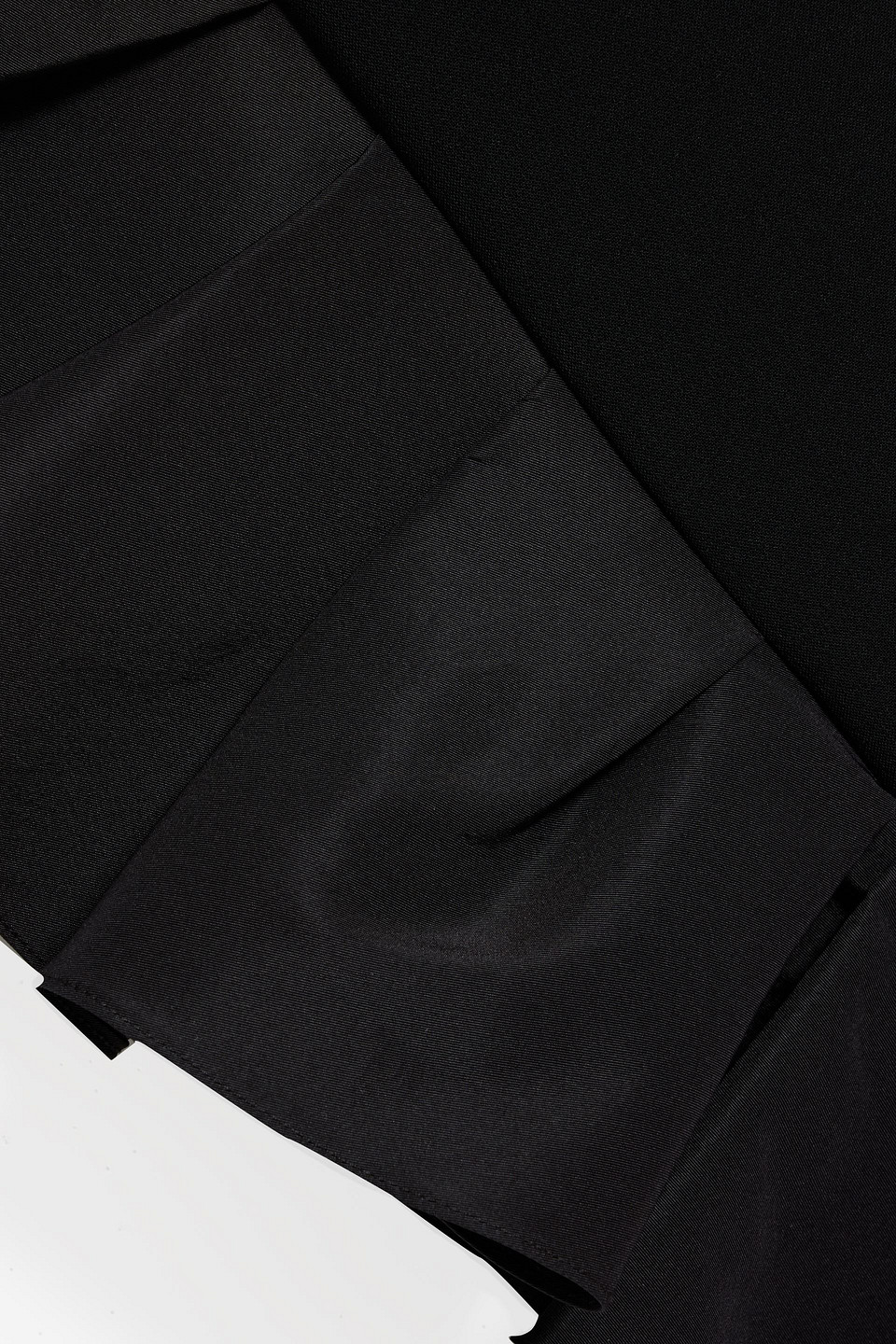 Carolina Herrera Ruffled Silk-faille And Crepe Slim-leg Pants In Black