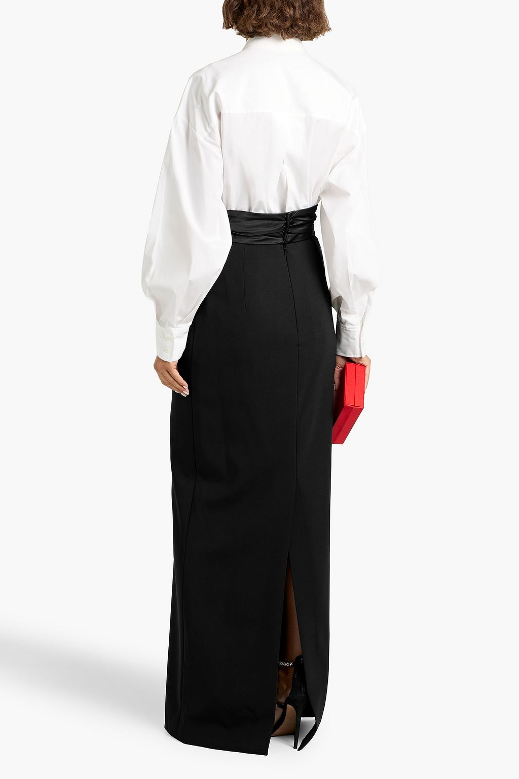 CAROLINA HERRERA Grain de poudre wool-blend maxi skirt