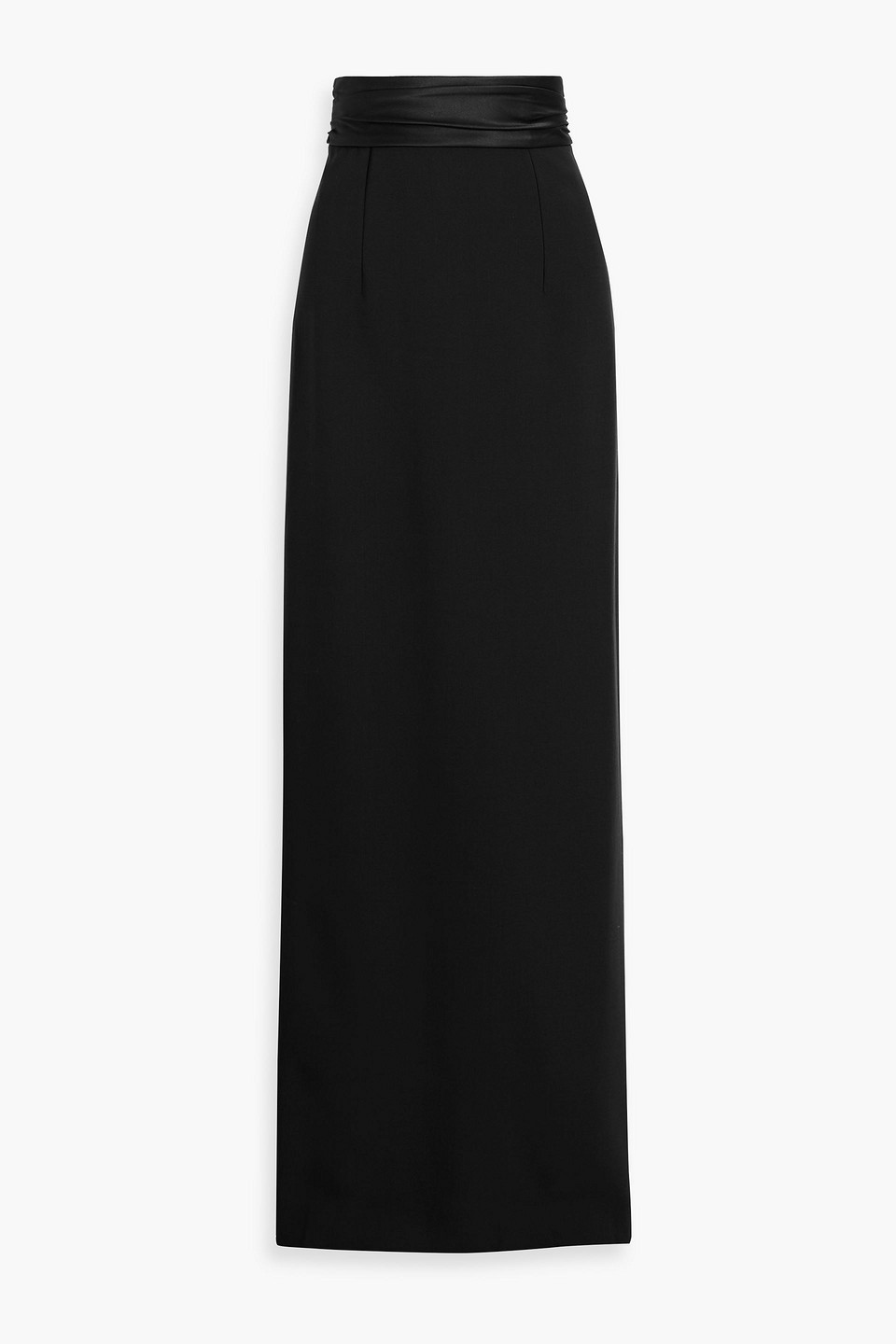 Carolina Herrera Grain De Poudre Wool-blend Maxi Skirt In Black