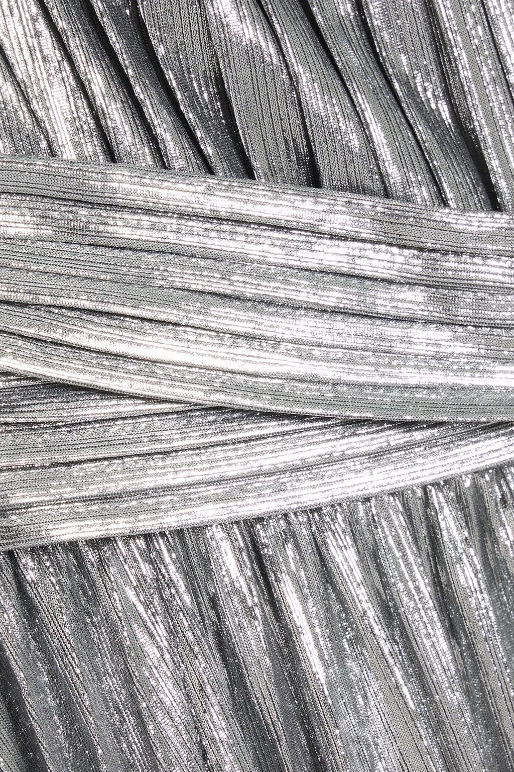RETROFÊTE Zinnia pleated lamé maxi dress