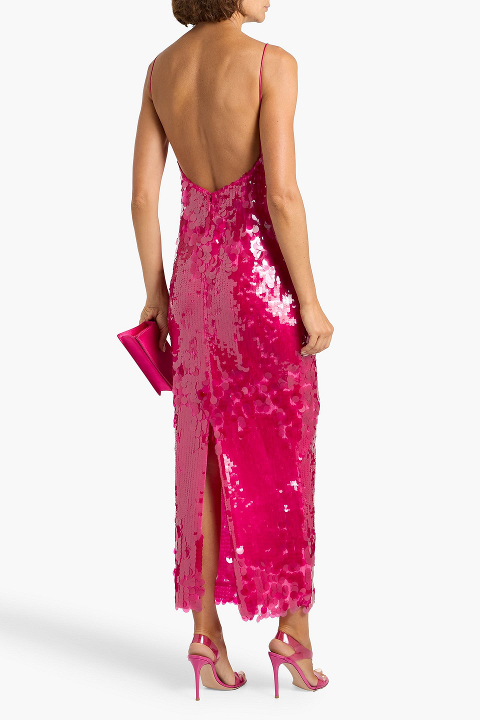 Retroféte Alana Sequined Tulle Maxi Dress In Pink