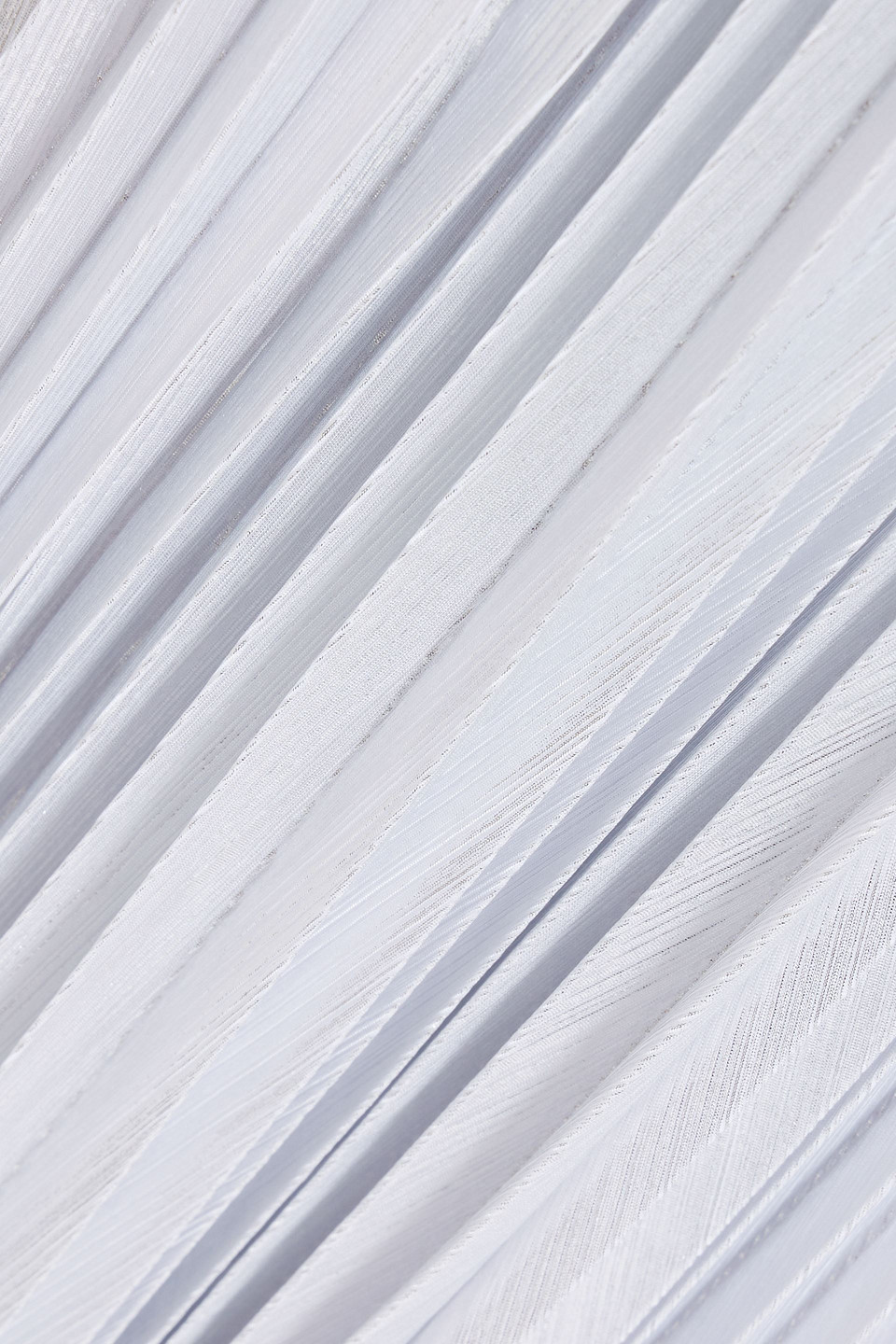 Retroféte Carolina Pleated Lamé Maxi Dress In White