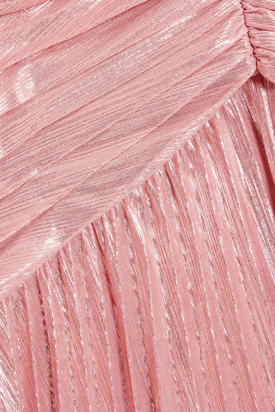 Retroféte Mallory Strapless Cutout Lamé Maxi Dress In Pink