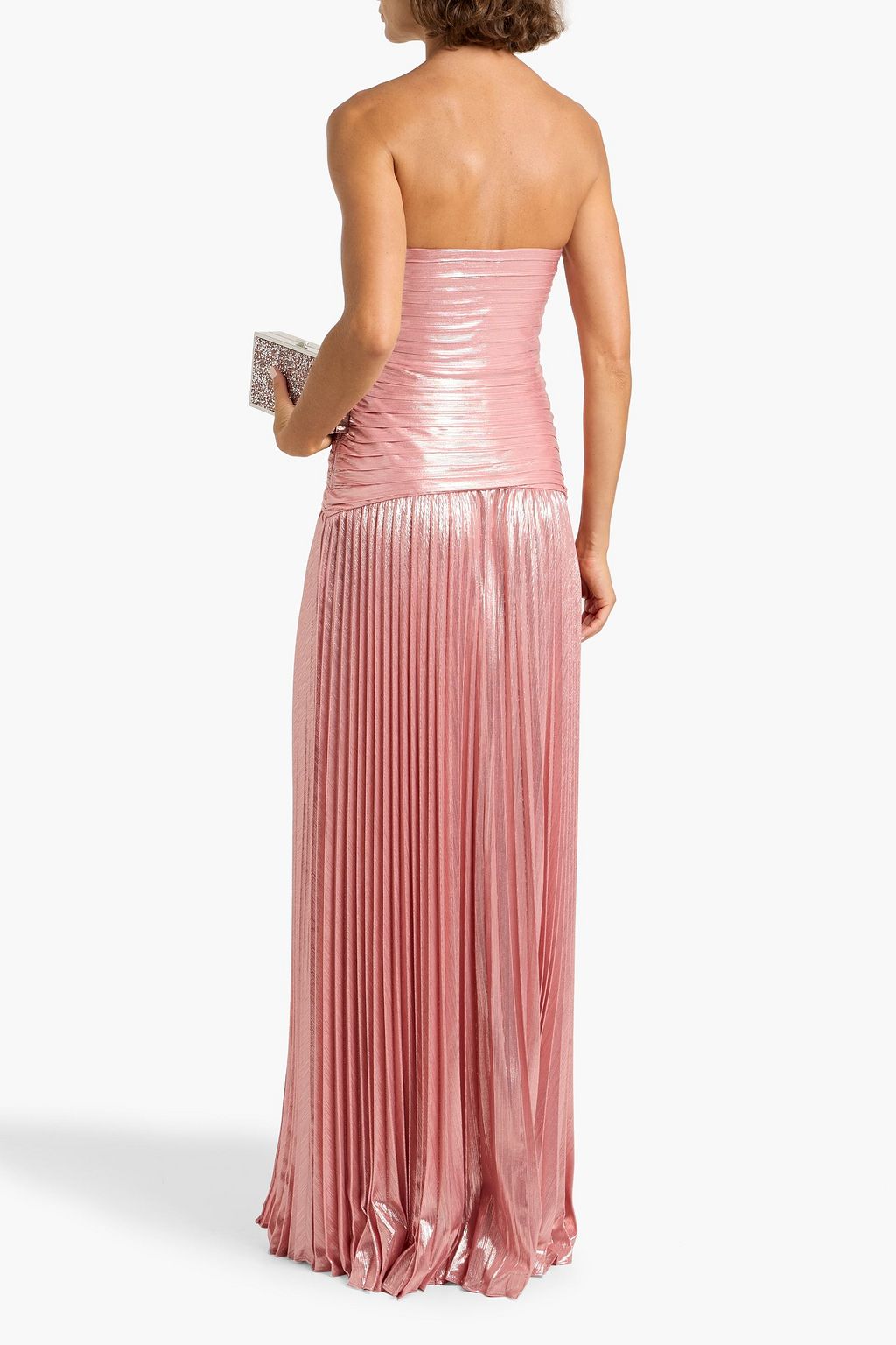 RETROFÊTE Mallory strapless cutout lamé maxi dress