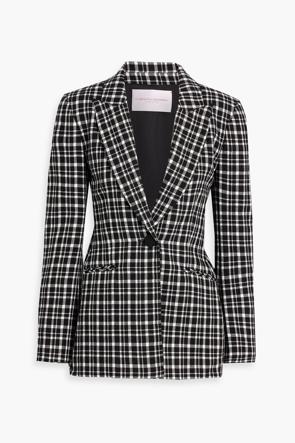 Carolina Herrera Checked Tweed Blazer In Black