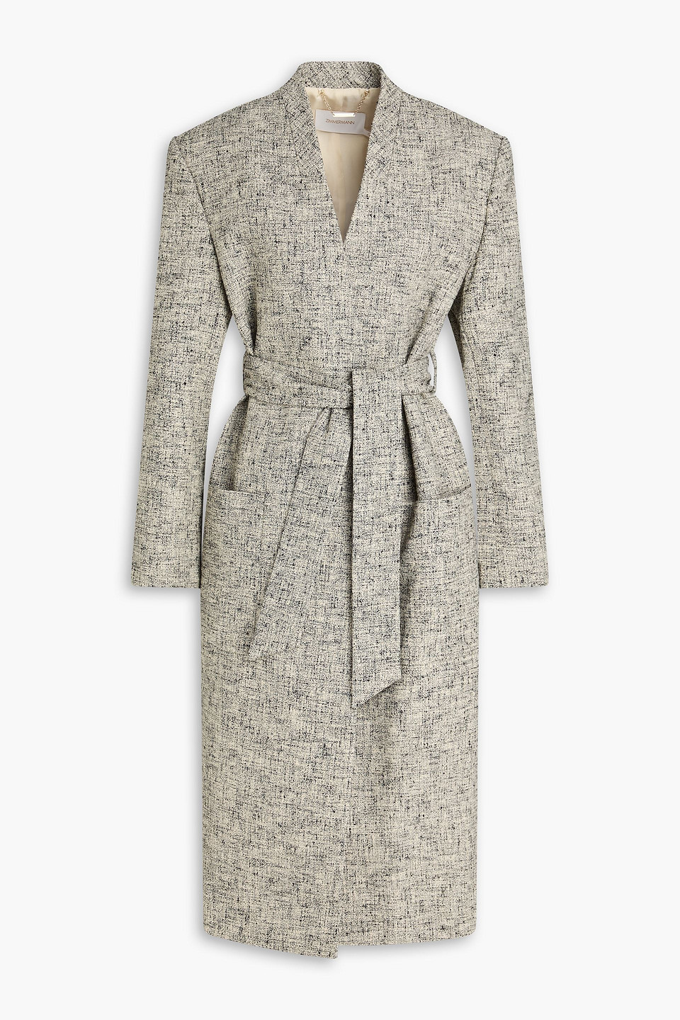 Zimmermann Linen-blend Coat In Gray