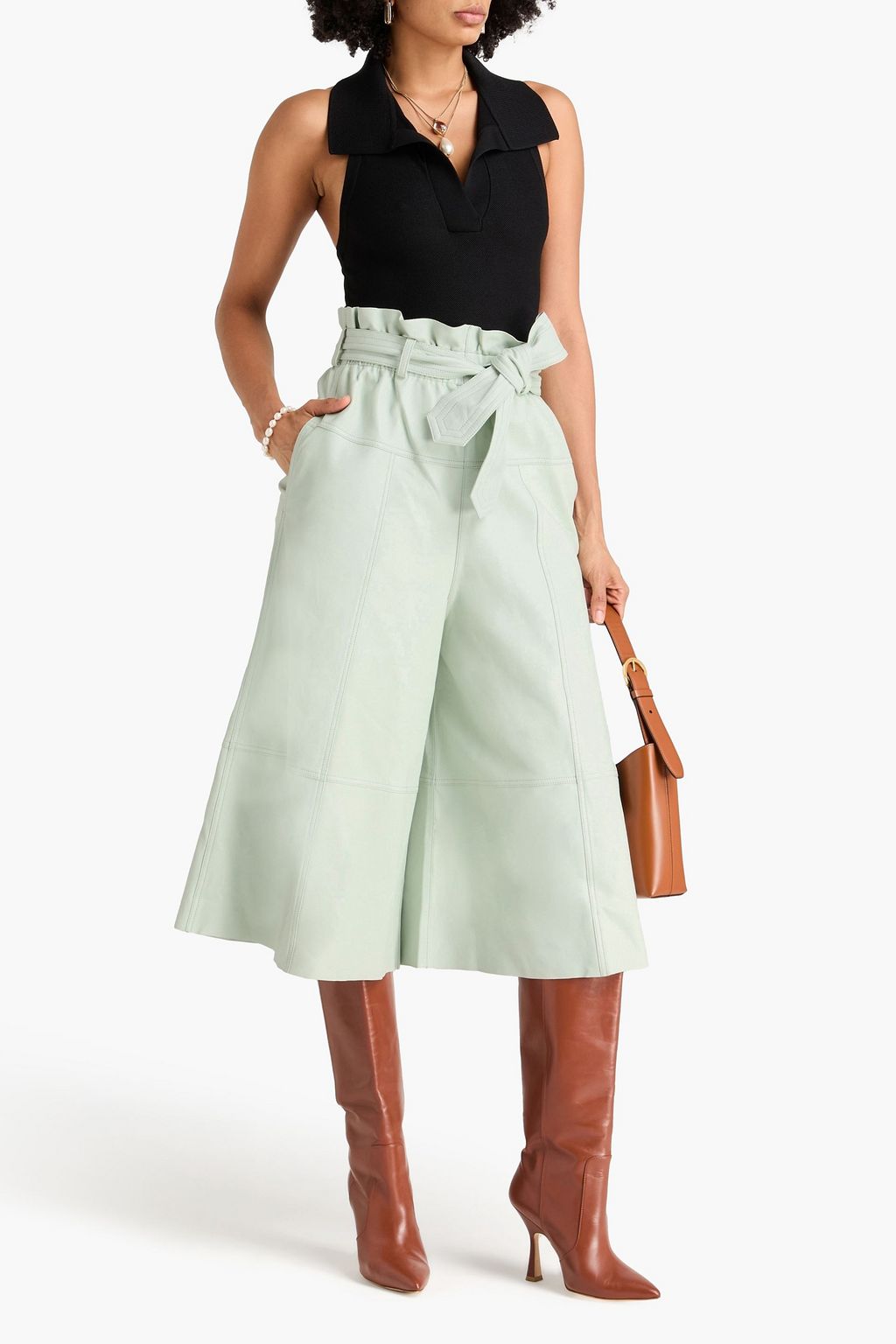 ZIMMERMANN Ruffled leather culottes