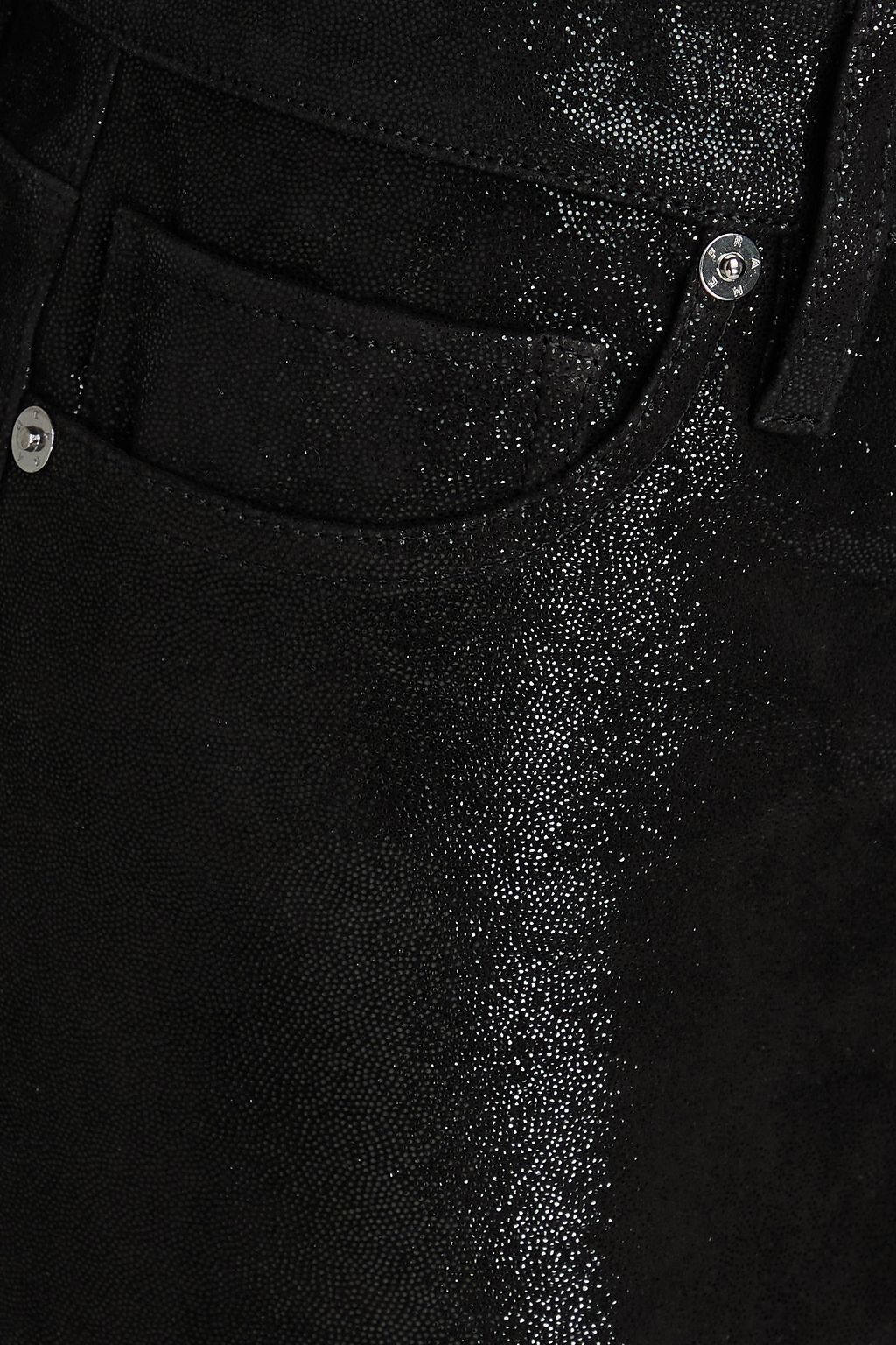 FRAME Le Crop Mini metallic high-rise bootcut jeans