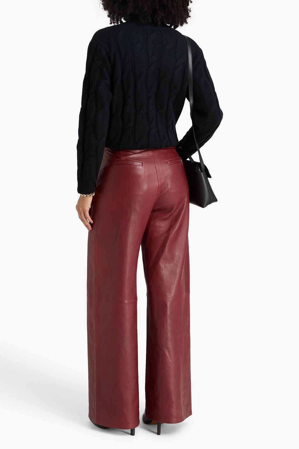 FRAME Leather wide-leg pants