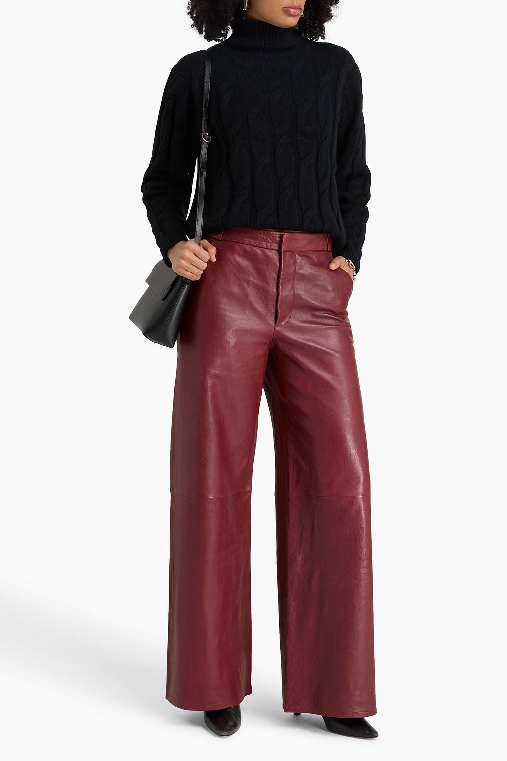FRAME Leather wide-leg pants