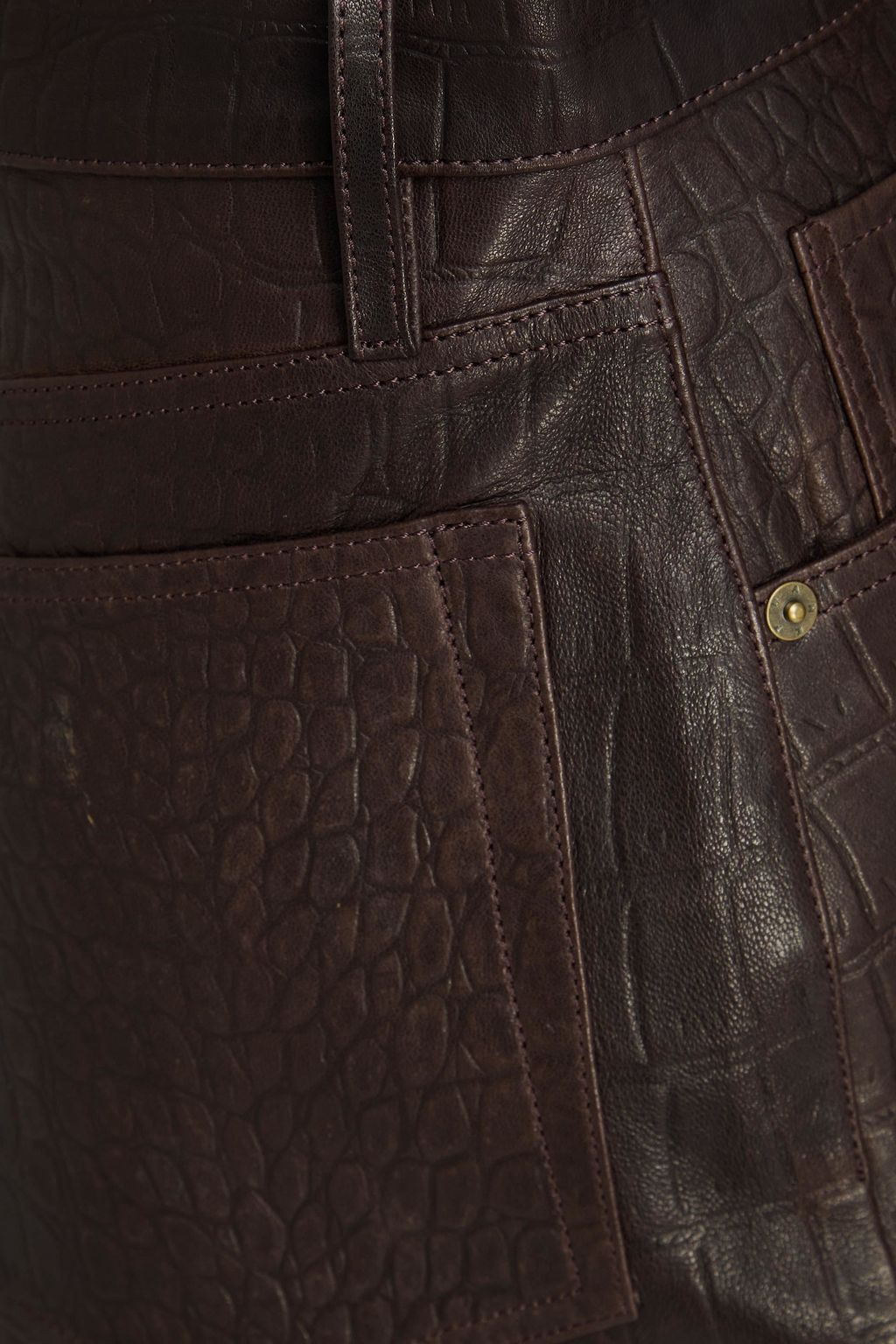 FRAME The Midaxi croc-effect leather midi skirt