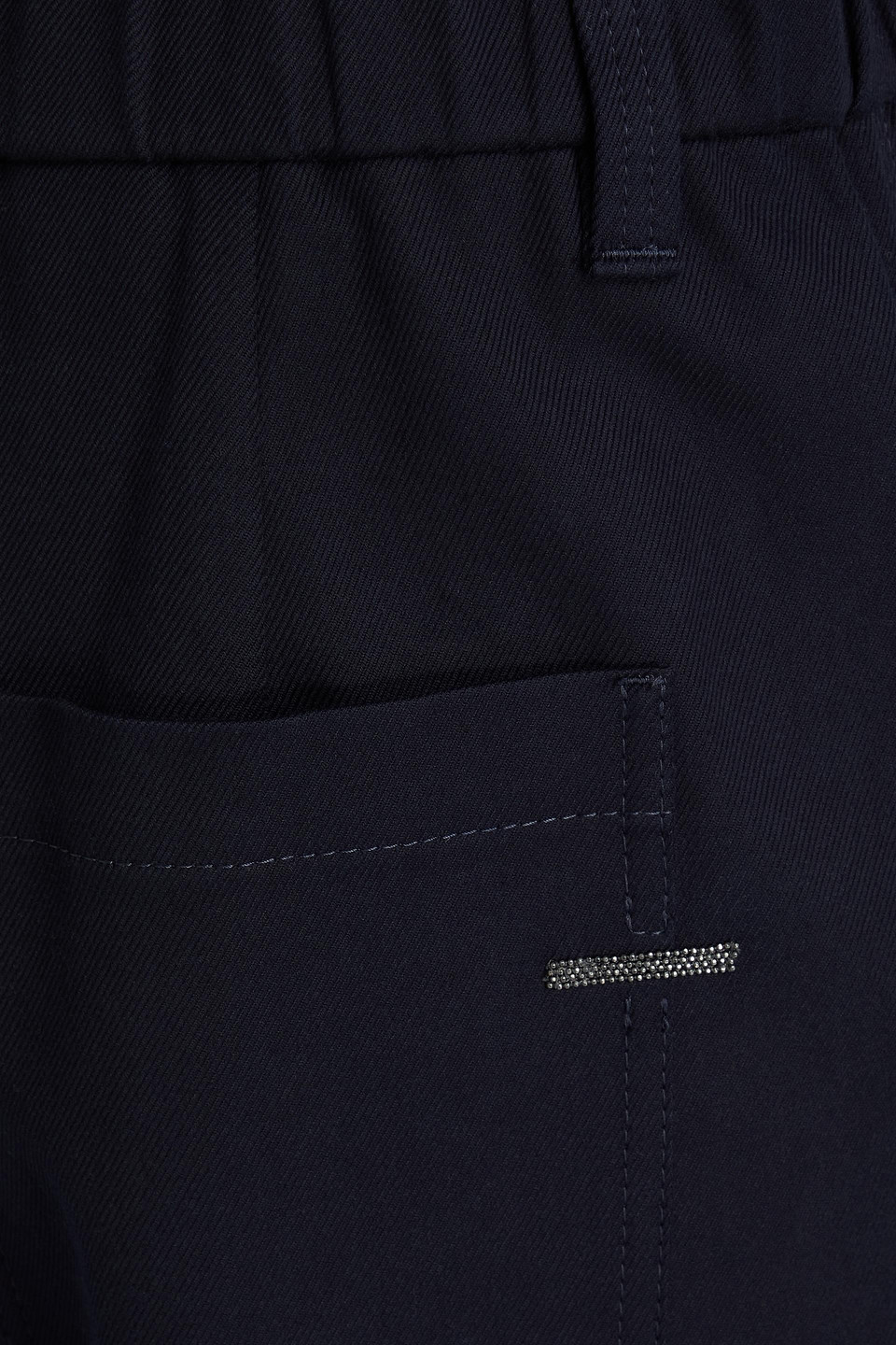 Brunello Cucinelli Pleated Cotton-blend Twill Tapered Pants In Blue