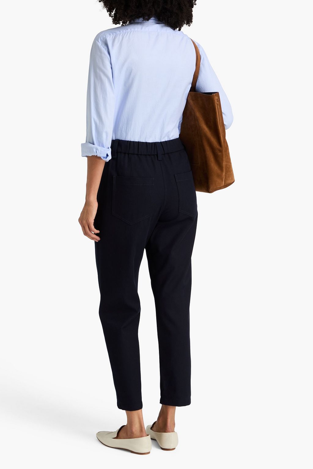 BRUNELLO CUCINELLI Pleated cotton-blend twill tapered pants