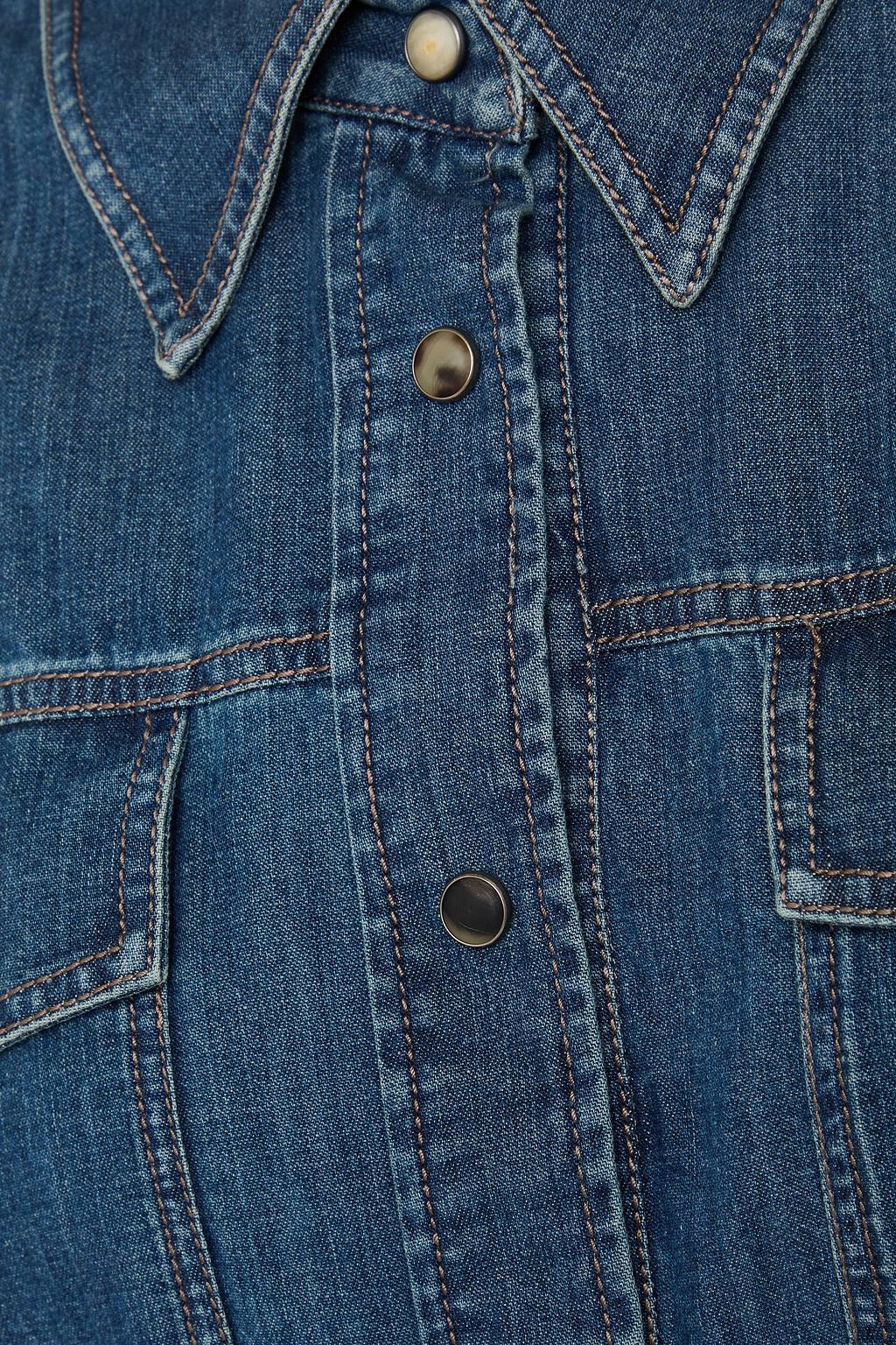 BRUNELLO CUCINELLI قميص من الدنيم مزين بالخرز