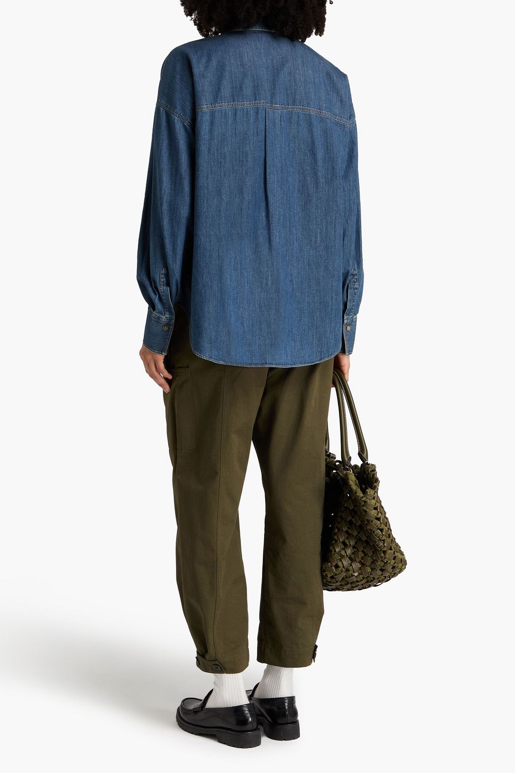 BRUNELLO CUCINELLI قميص من الدنيم مزين بالخرز