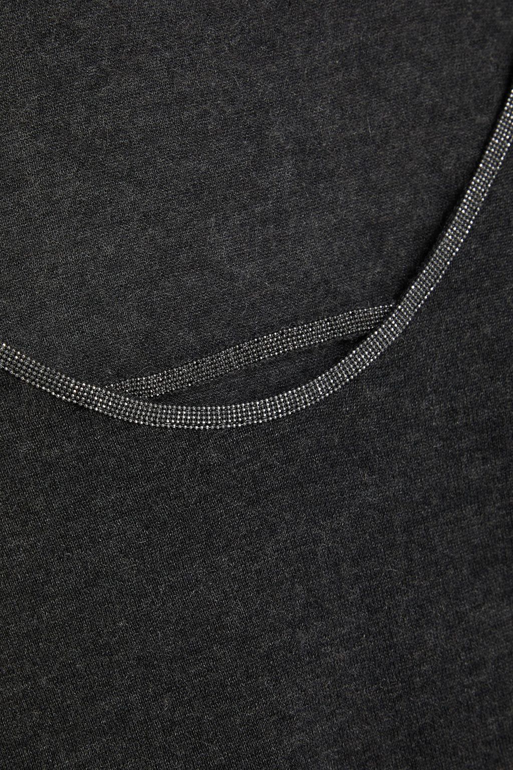 BRUNELLO CUCINELLI Bead-embellished cashmere and silk-blend sweater