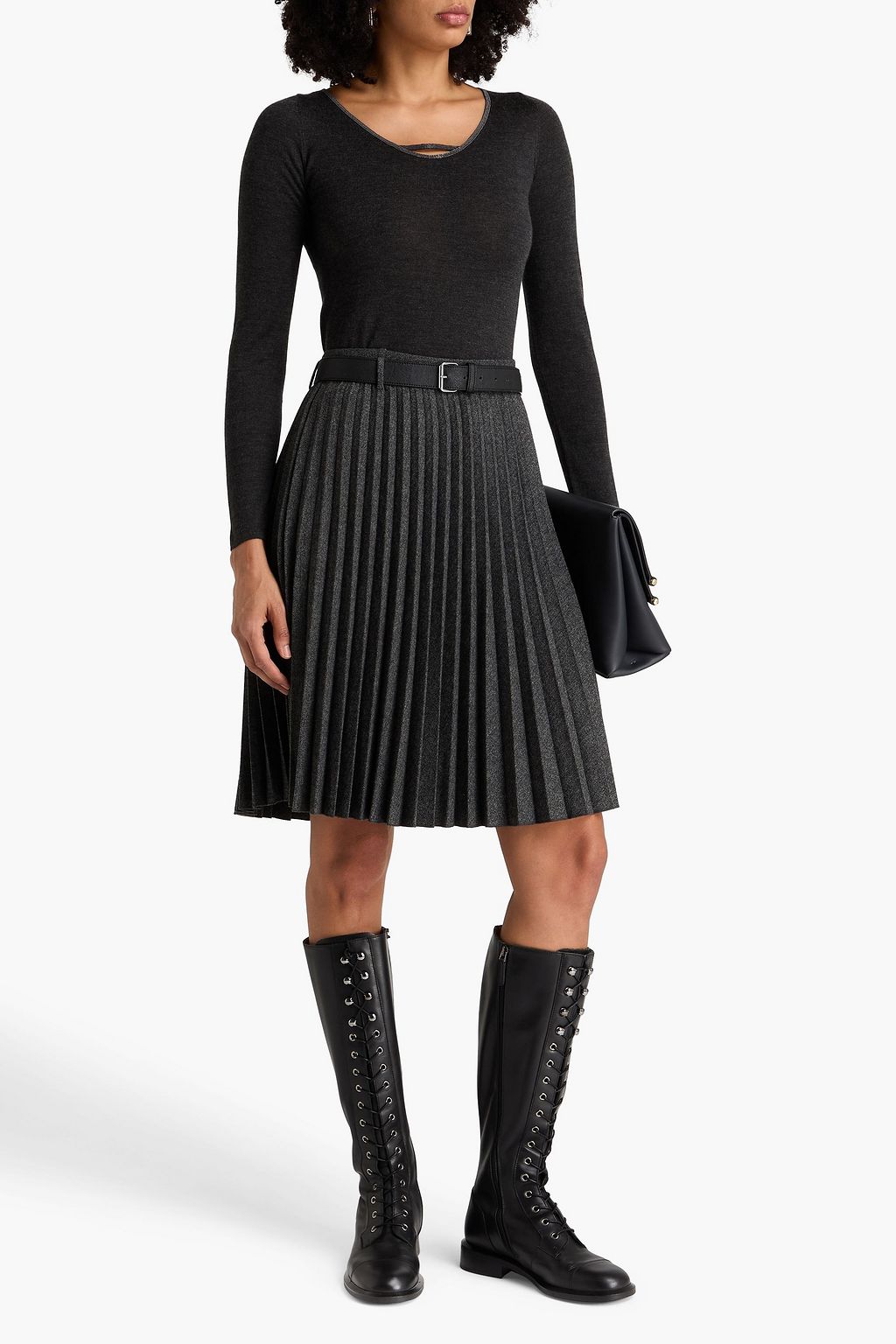 BRUNELLO CUCINELLI Bead-embellished cashmere and silk-blend sweater