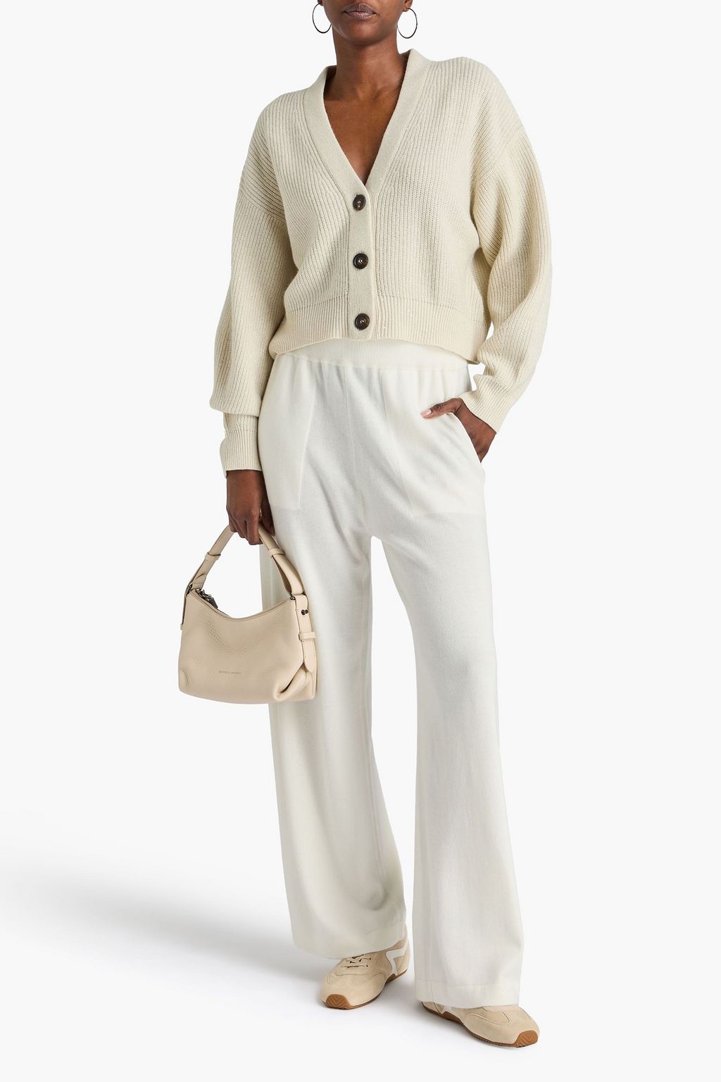 BRUNELLO CUCINELLI Sequin-embellished metallic ribbed-knit cardigan