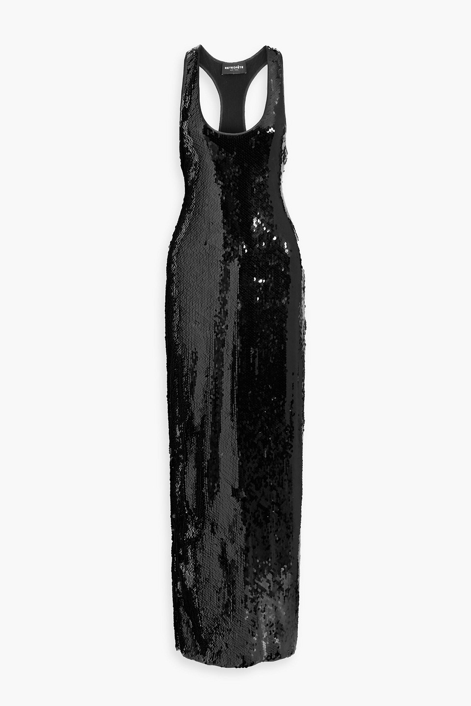 Retroféte Bella Sequined Mesh Maxi Dress In Black