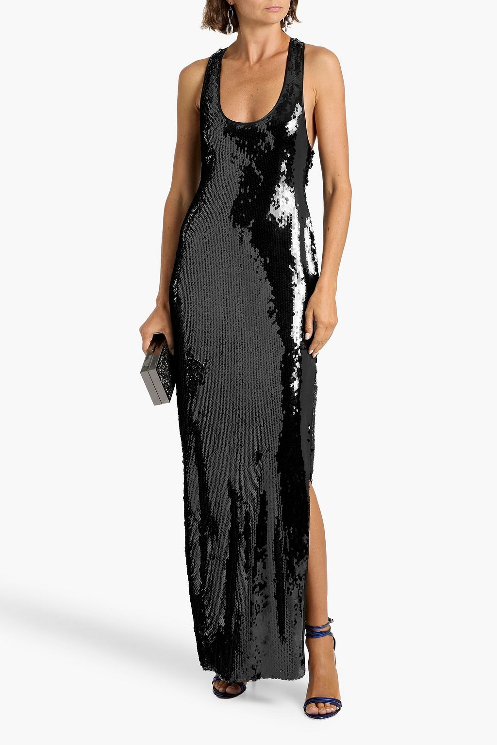 RETROFÊTE Bella sequined mesh maxi dress