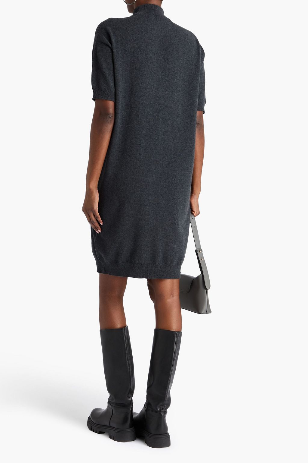 BRUNELLO CUCINELLI Embellished wool, cashmere and silk-blend dress