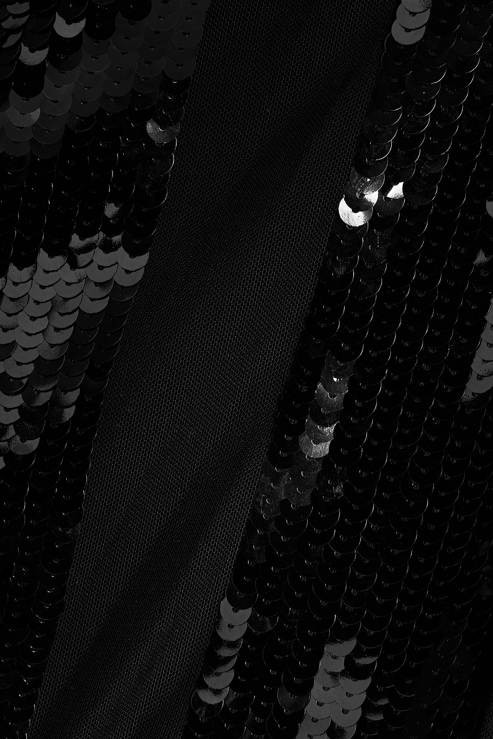 Retroféte Elsi Striped Sequin-embellished Mesh Gown In Black