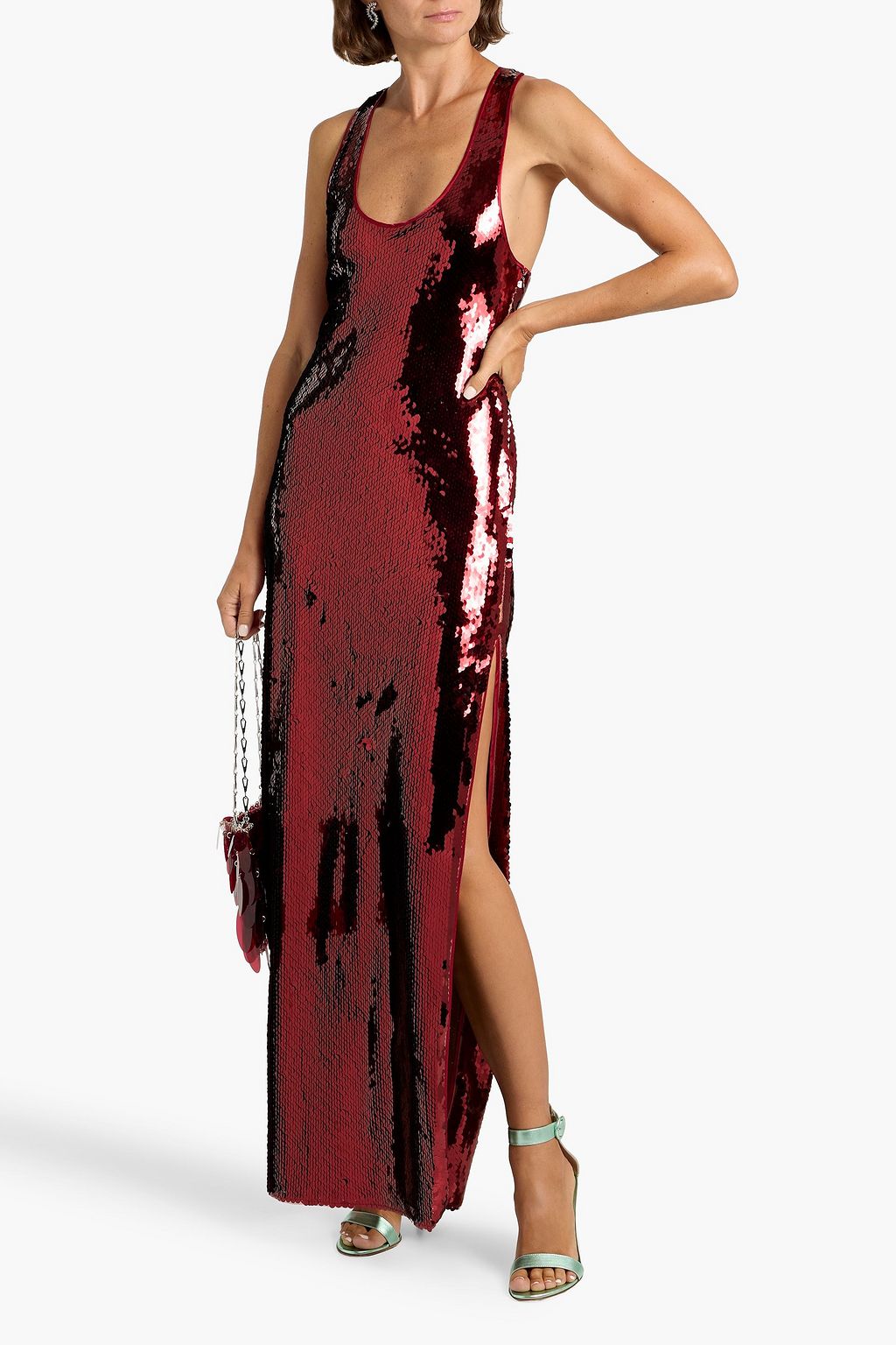 RETROFÊTE Bella sequined mesh maxi dress
