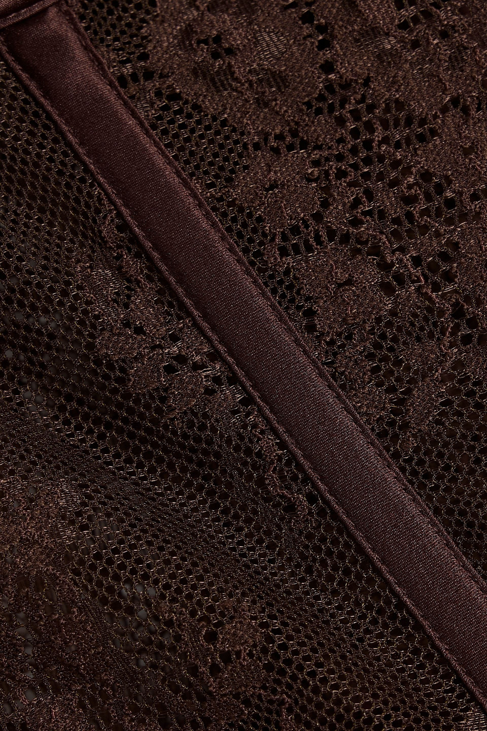 Retroféte Shanelle Lace-paneled Silk-blend Satin Maxi Dress In Brown